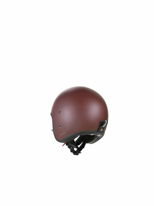 Garibaldi G03X Matt Deep Red Motorcycle Helmet Jet ECE 22.05 with Sun Visor