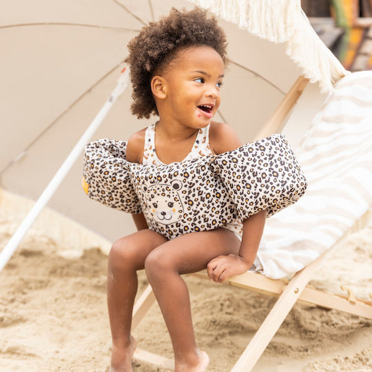 Swim Essentials Leopard Swimming Armbands from Foam 2-6 years with Chest Support Beige