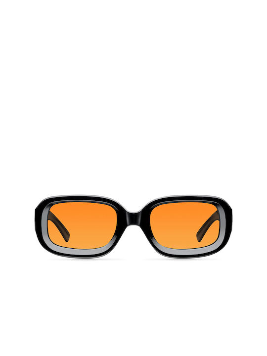 Meller Dashi Sunglasses with Black Orange Plastic Frame and Orange Polarized Lens