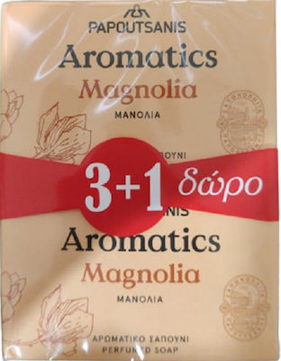 Papoutsanis Soap Bar Aromatics Μανόλια Baton de săpun pentru Corpul 4x100gr