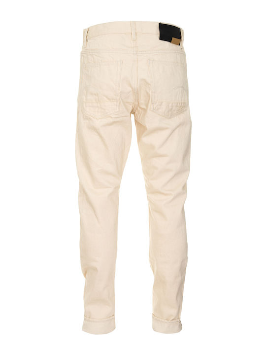 Triple A Men's Jeans Pants with Regular Straight Fit Ecru
