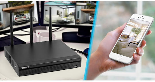Technaxx PRO TX-64 Înregistrare video NVR WiFi 4 canale cu rezoluție Full HD 4607
