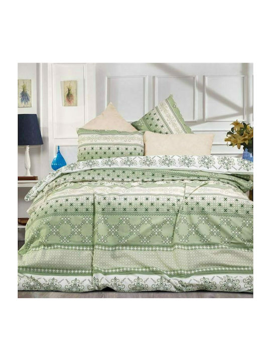 Dimcol Duvet Cover Queen 220x240 Kallipateira 334 L.Green / Olive