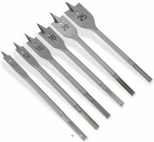 Kraft & Dele Set 6 Burghie Pene cu Tija Hexagonală pentru Lemn