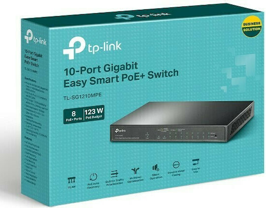 TP-LINK TL-SG1210MPE v2 Unmanaged L2 PoE+ Switch με 9 Θύρες Gigabit (1Gbps) Ethernet και 1 SFP Θύρα