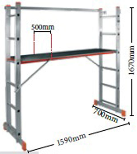 Bulle Dublu Scara combinata Aluminiu 2x6