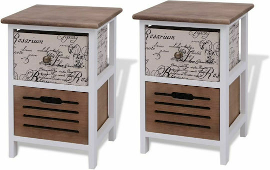 Bedside Tables of Solid Wood 2pcs Multicolour 30x28x46cm