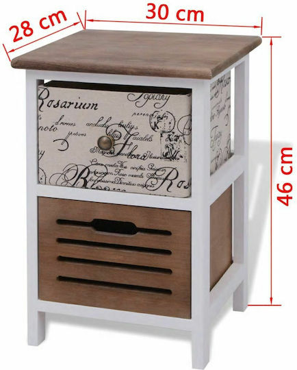 Bedside Tables of Solid Wood 2pcs Multicolour 30x28x46cm