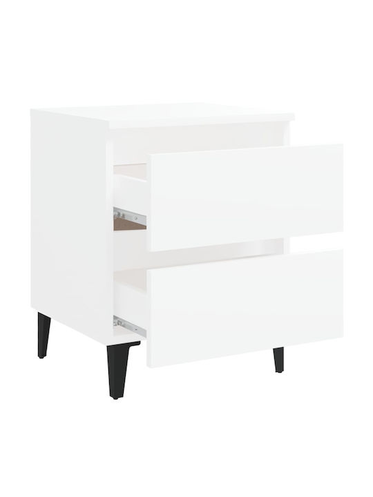 Комоди Дървени Бели 2бр 40x35x50см