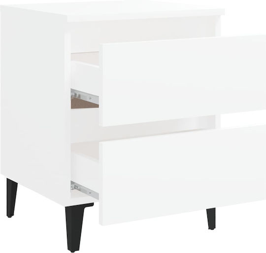 Комоди Дървени Бели 2бр 40x35x50см