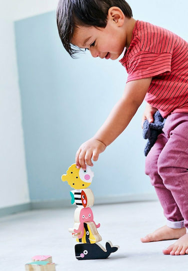 Petit Monkey Jucărie de Stivuire Stacking Game din Lemn pentru 8++ Luni