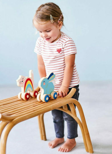 Petit Monkey Push Along Rainbow Kitten από Ξύλο για 12+ Μηνών