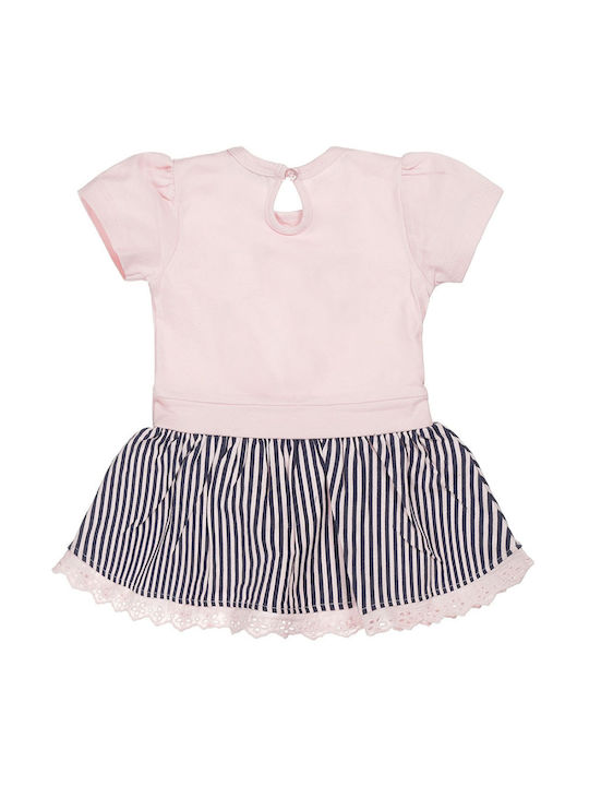 Dress sweet with stripes light pink Dirkje V42274-35 for girls