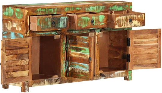 Comoda pentru Dormitor din Lemn Masiv cu 3 sertare Multicoloră 110x30x65buc