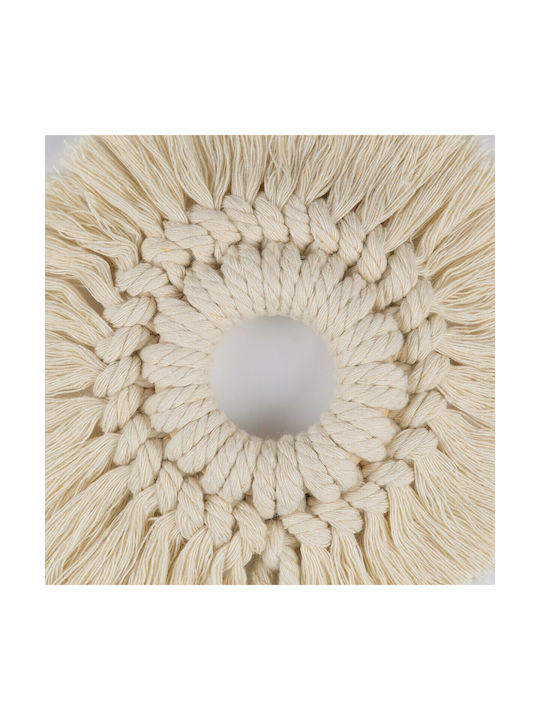 GloboStar Macrame Hanging Handmade Beige Fabric Wall Decor 14x14cm