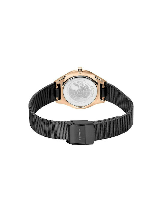 Bering Time Ultra Slim Watch with Black Metal Bracelet