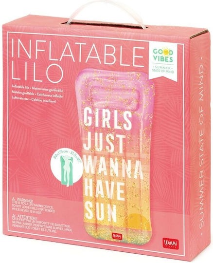 Legami Milano Sunset Glitter Kid's Inflatable Mattress for Water 175x80cm