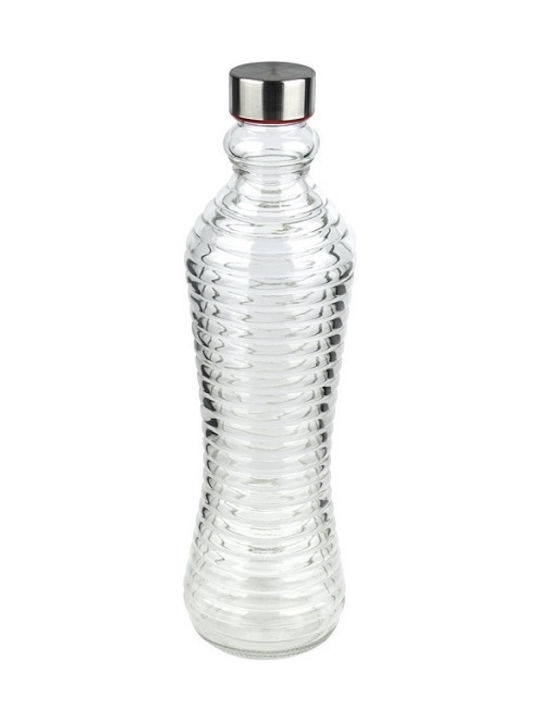 TnS Glass Water Bottle with Screw Cap Transparent 1000ml