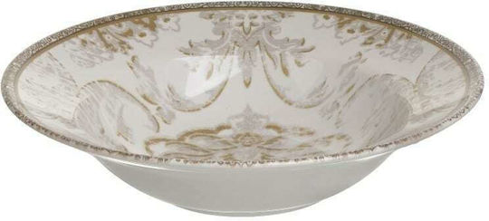 Click Plate Soup Ceramic Beige with Diameter 26cm 3pcs
