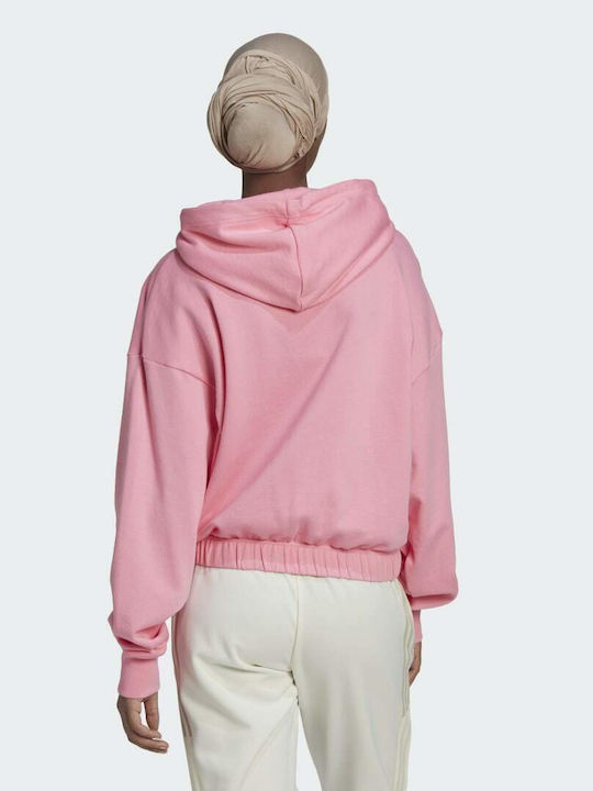 Adidas Studio Lounge Γυναικείο Φούτερ με Κουκούλα Bliss Pink