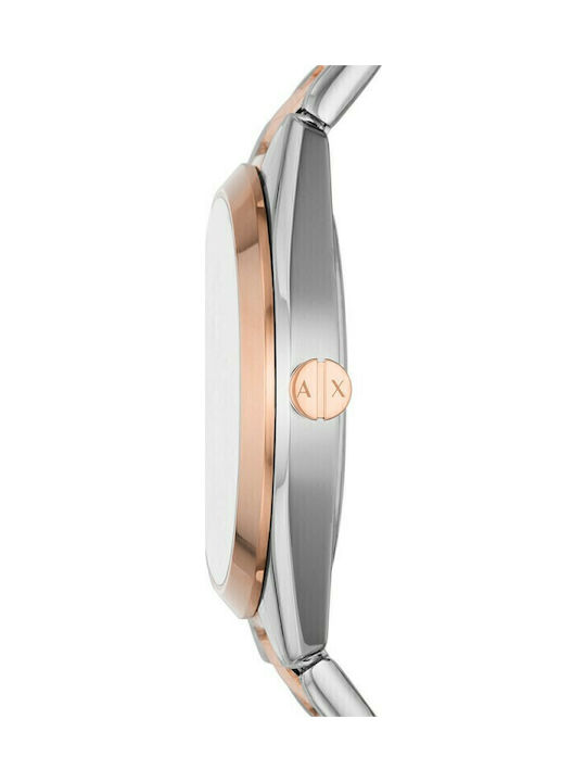 Armani Exchange Γυναικείο Ρολόι 38mm Χρονογράφος Μπαταρίας με Μεταλλικό Μπρασελέ Ασημί/Ροζ χρυσό