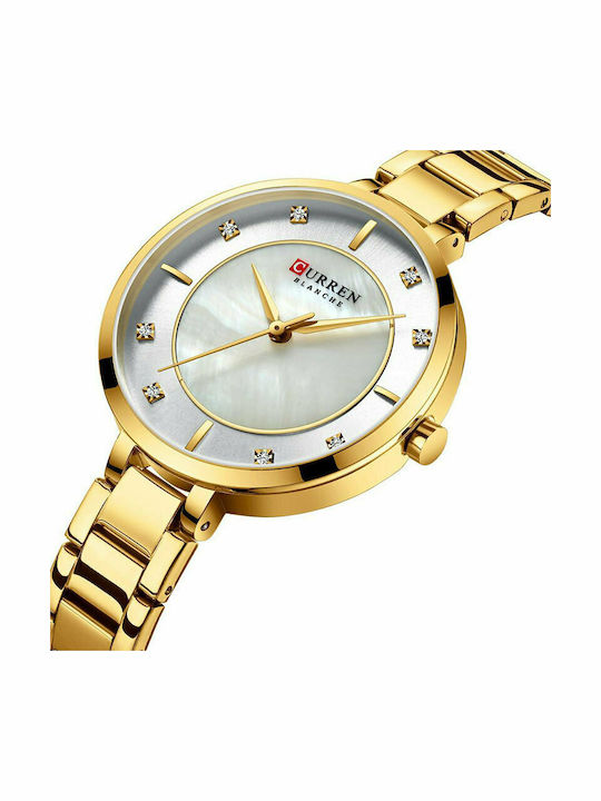 Curren R Women's Watch 34mm Battery with Gold Stainless Steel Bracelet