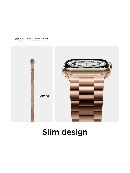 Elago Каишка Неръждаема стомана Розово злато (Apple Watch 44/45/46mm/Ultra 49mm) EAW-MTBAND45-RGD