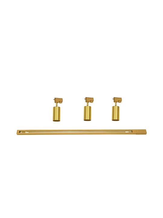 GloboStar Leo Triple Spot with Socket GU10 in Gold Color