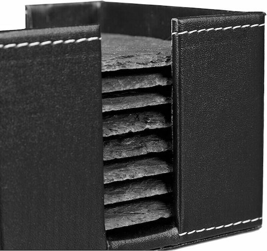 Relaxdays Σουβέρ Πέτρινο με Βάση Γκρι 10x10cm 8τμχ