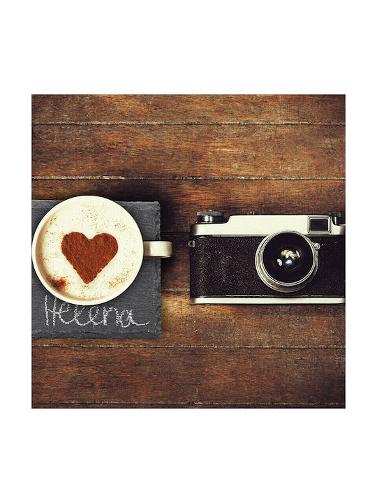 Relaxdays Suport pentru pahare Piatră cu Suport Gri 10x10cm 8buc