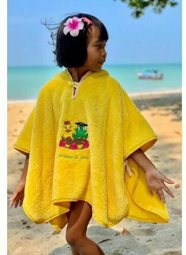 Freds Swim Academy Kids Beach Poncho Yellow 60 x 55cm