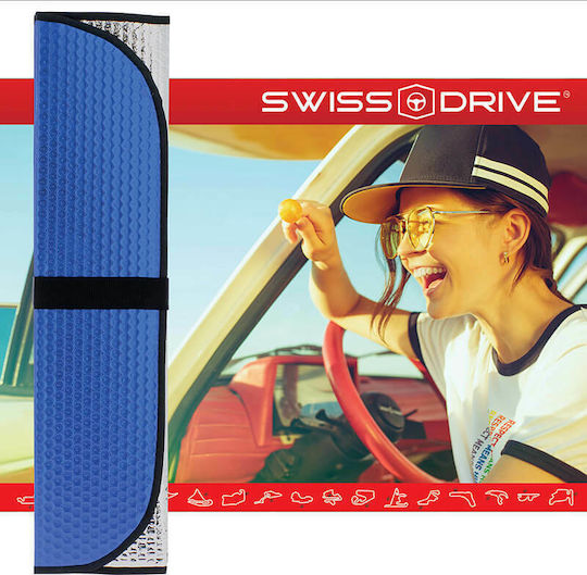 Swiss Drive Ηλιοπροστασία Παρμπρίζ Αυτοκινήτου Εσωτερική με Βεντούζα 145x70εκ.