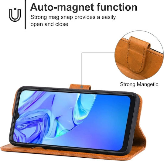 TCL Back Cover Leather Magnetic Brown (TCL 305, 30 SE, 306 & Sharp Aquos V6, V6 Plus)