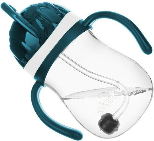 Akuku Baby Cup with Handles and Straw made of Plastic Blue 280ml