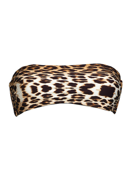 Strapless Bikini Black Animal Print
