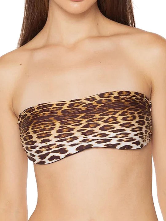 Strapless Bikini Black Animal Print