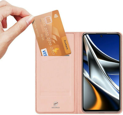 Dux Ducis Skin Pro Carte Piele artificială Rose Gold (Poco X4 Pro 5G) 029409