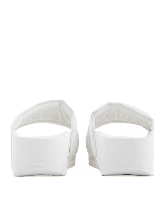 Puffa Logo Women's Platform Slides White