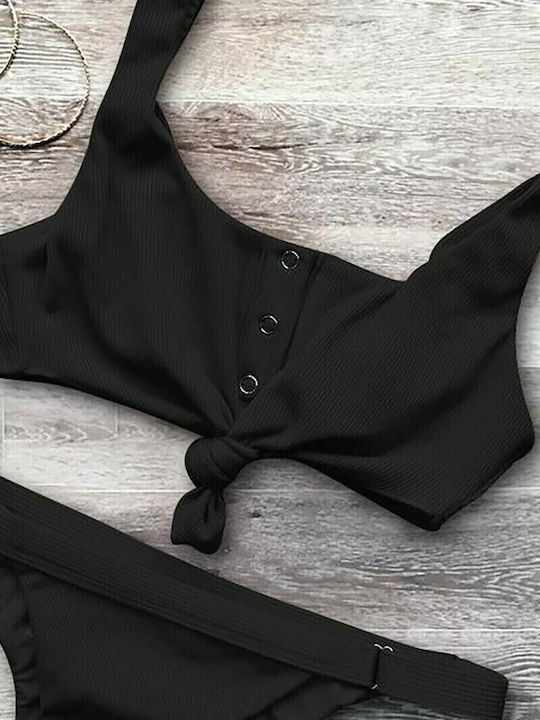 Set Bikini Sutien Sport & Brazilia Negru