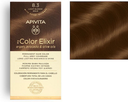 Apivita My Color Elixir Βαφή Μαλλιών Χωρίς Αμμωνία 8.3 Ξανθό Ανοιχτό Χρυσό 50ml