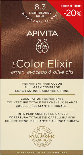Apivita My Color Elixir Βαφή Μαλλιών Χωρίς Αμμωνία 8.3 Ξανθό Ανοιχτό Χρυσό 50ml