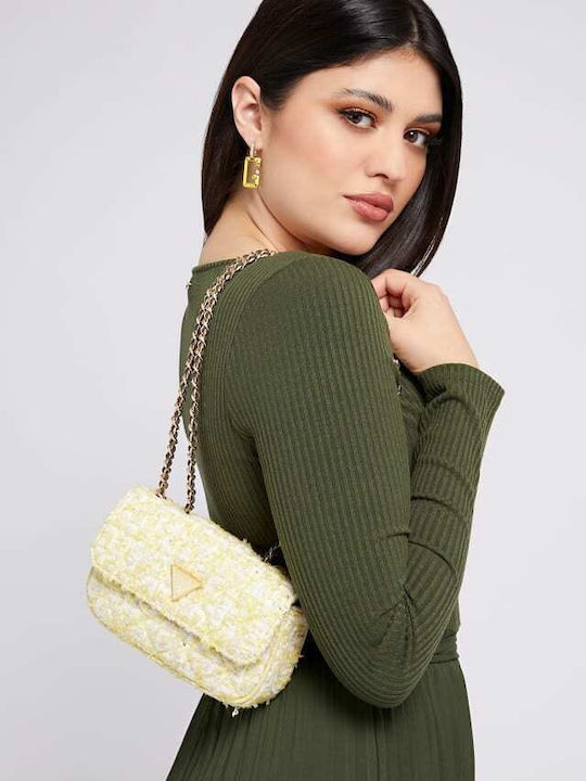 Guess Γυναικεία Flap Bag 'Ωμου σε Κίτρινο χρώμα