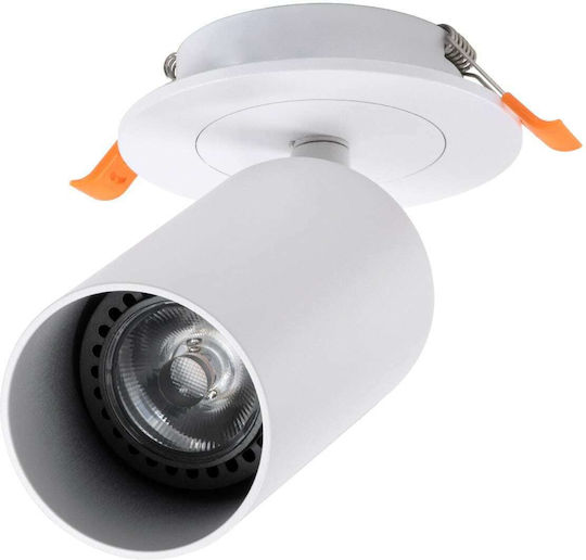 GloboStar LEO Single Spot with Socket GU10 in White Color GloboStar LEO Single Spot with Socket GU10 in White Color