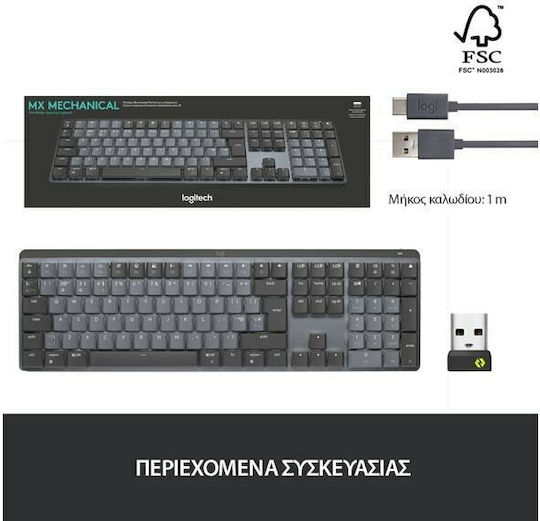 Logitech MX Mechanical Tactile Ασύρματο Bluetooth Πληκτρολόγιο Αγγλικό US