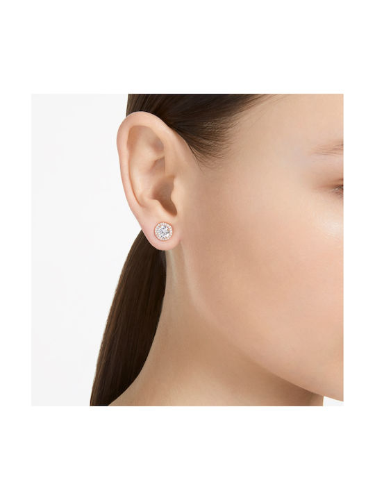 Swarovski Constella Stud Round Cut Cercei Placat cu aur cu Pietre