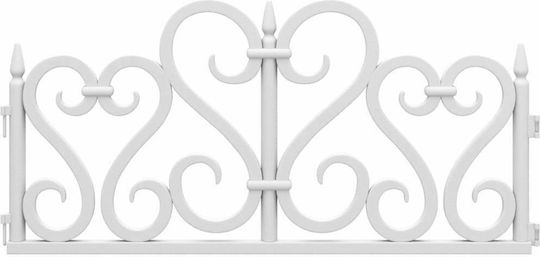 vidaXL Пластмасова Бордюра за Градина в Бял Цвят 59x27.5cm Комплект от 17 части
