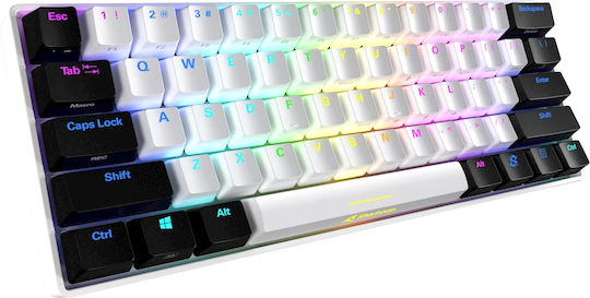 Sharkoon Skiller SGK50 S4 Gaming Mechanical Keyboard 60% with Kailh Red switches and RGB lighting (English US) White