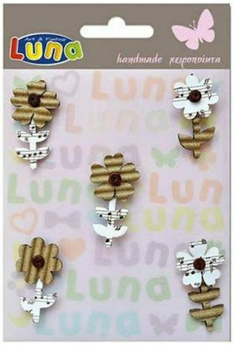 Luna Papier Dekorative Blume für DIY-Bastelprojekte 5Stück