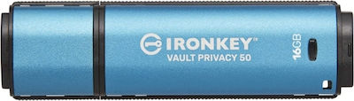 Kingston IronKey Vault Privacy 50 128GB USB 3.2 Stick Blau