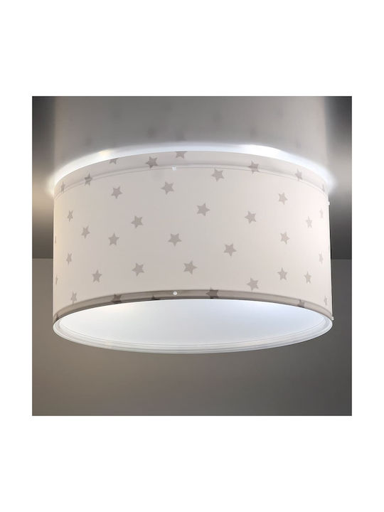 Ango Starlight O singură lumină Lumină de tavan pentru copii Lampă de tavan din plastic 15W cu suport pentru bec E27 Alb 33x16.5cm